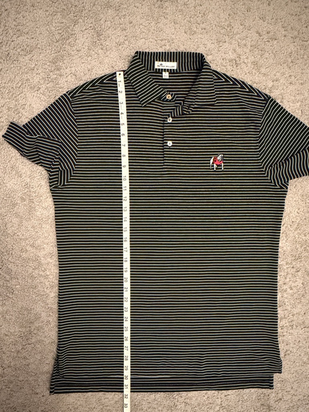 Peter Millar Georgia Bulldogs Polo Performance Material Size Medium Black White - Picture 4 of 4